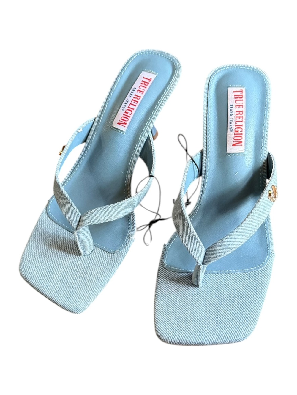 True Religion NWT Light Denim Sandal Heels